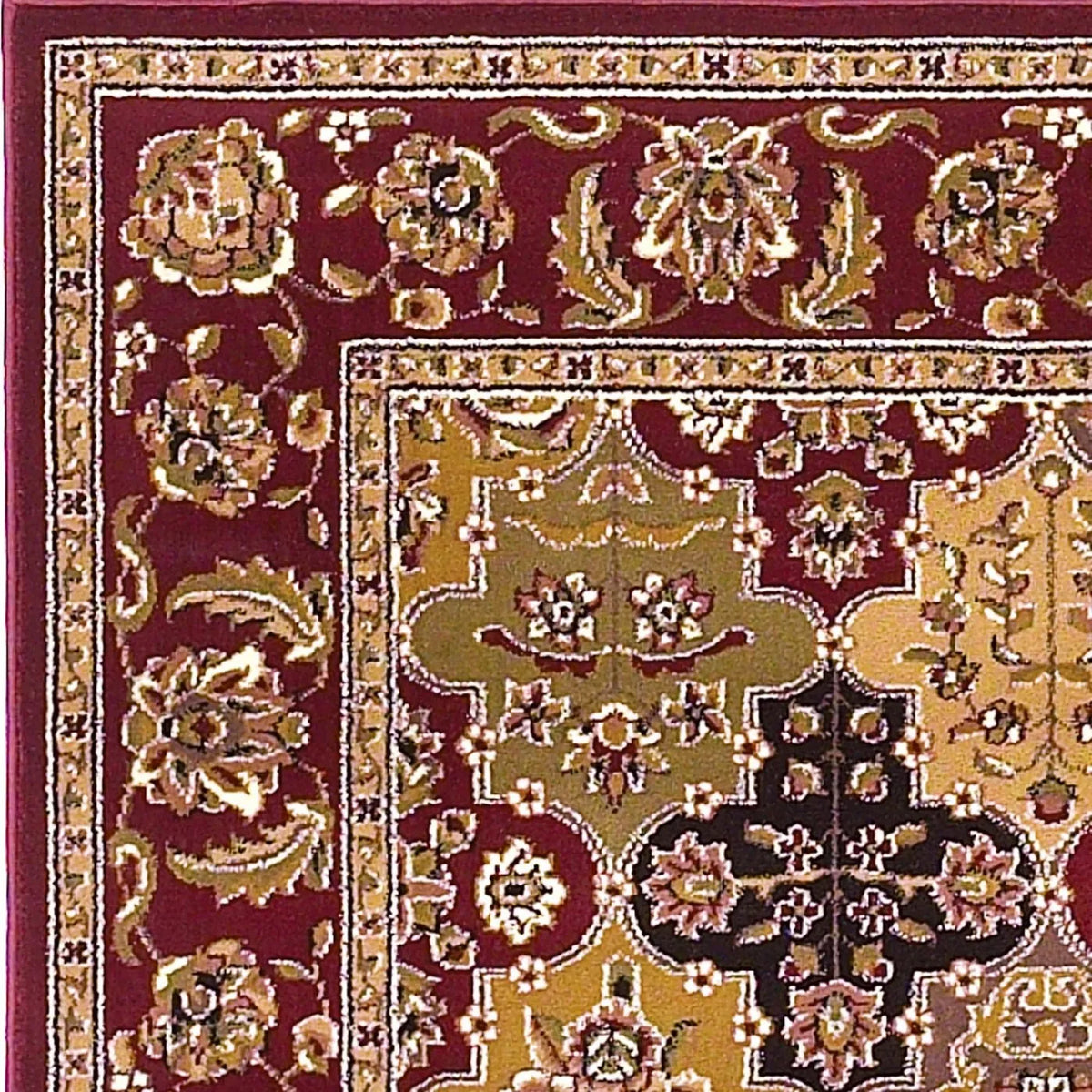 Cambridge 7325 Kashan Panel Red Rug - Rug & Home