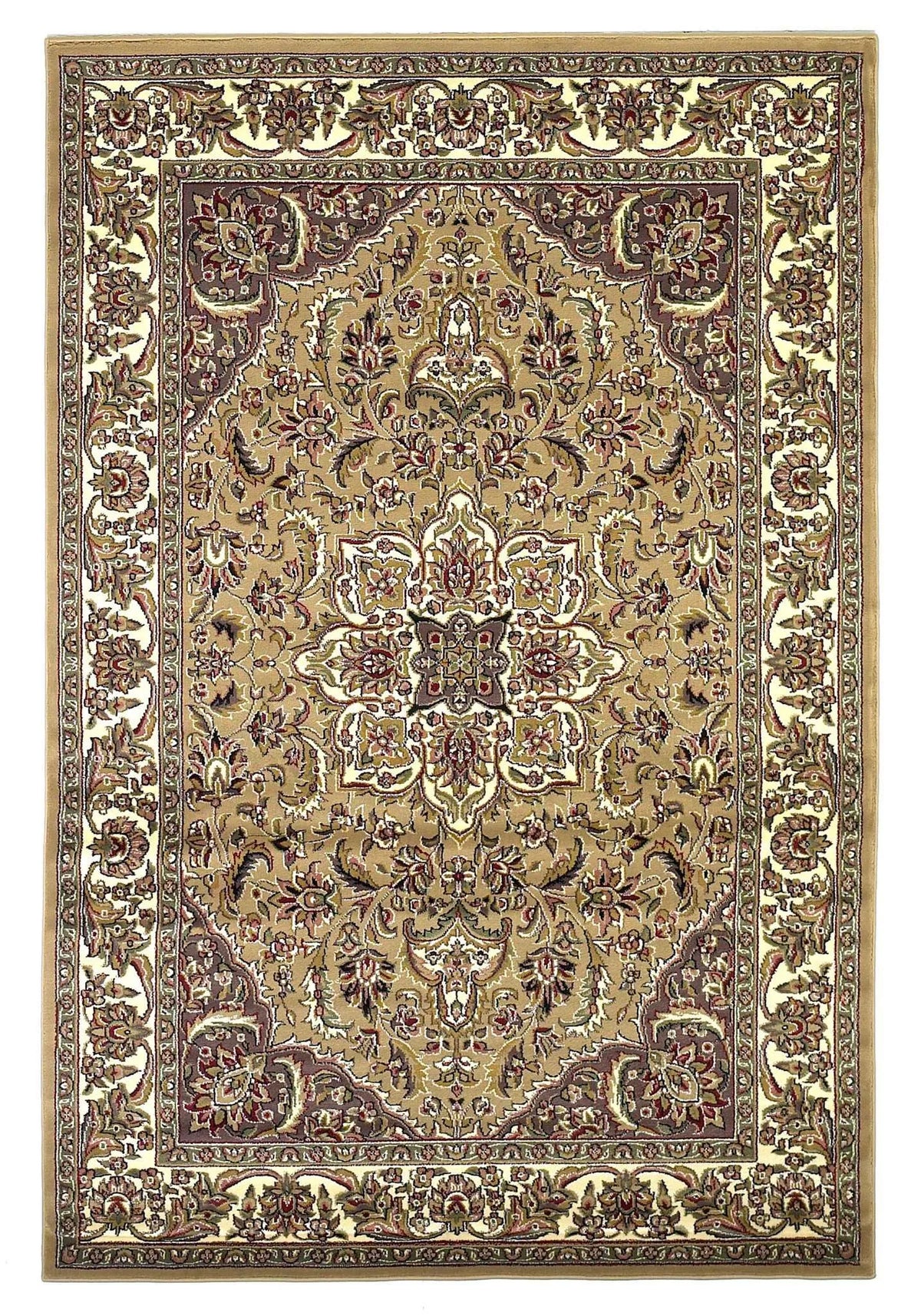 Cambridge 7328 Kashan Medallion Beige/Ivory Rug - Rug & Home