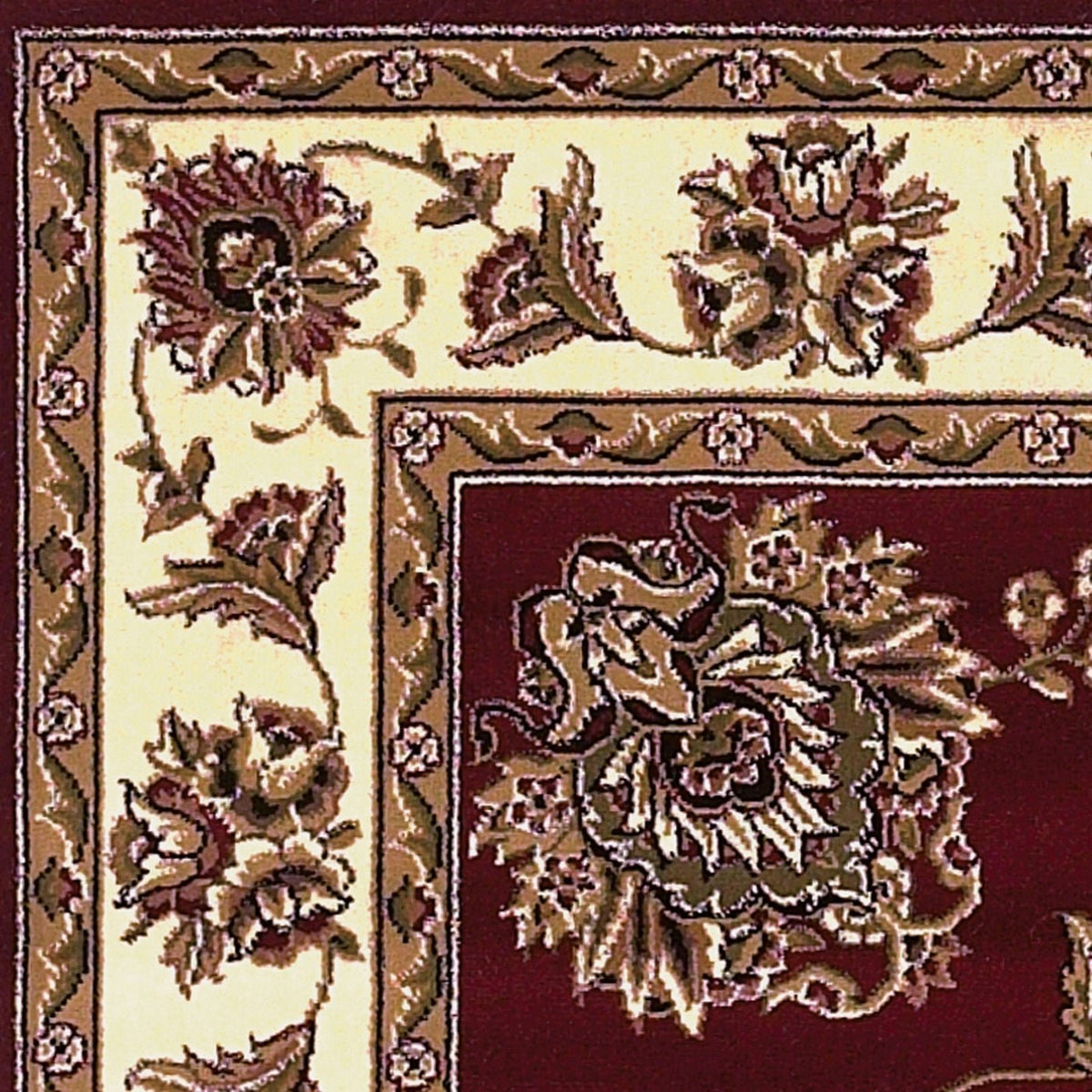 Cambridge 7340 Floral Mahal Red/Ivory Rug - Rug & Home