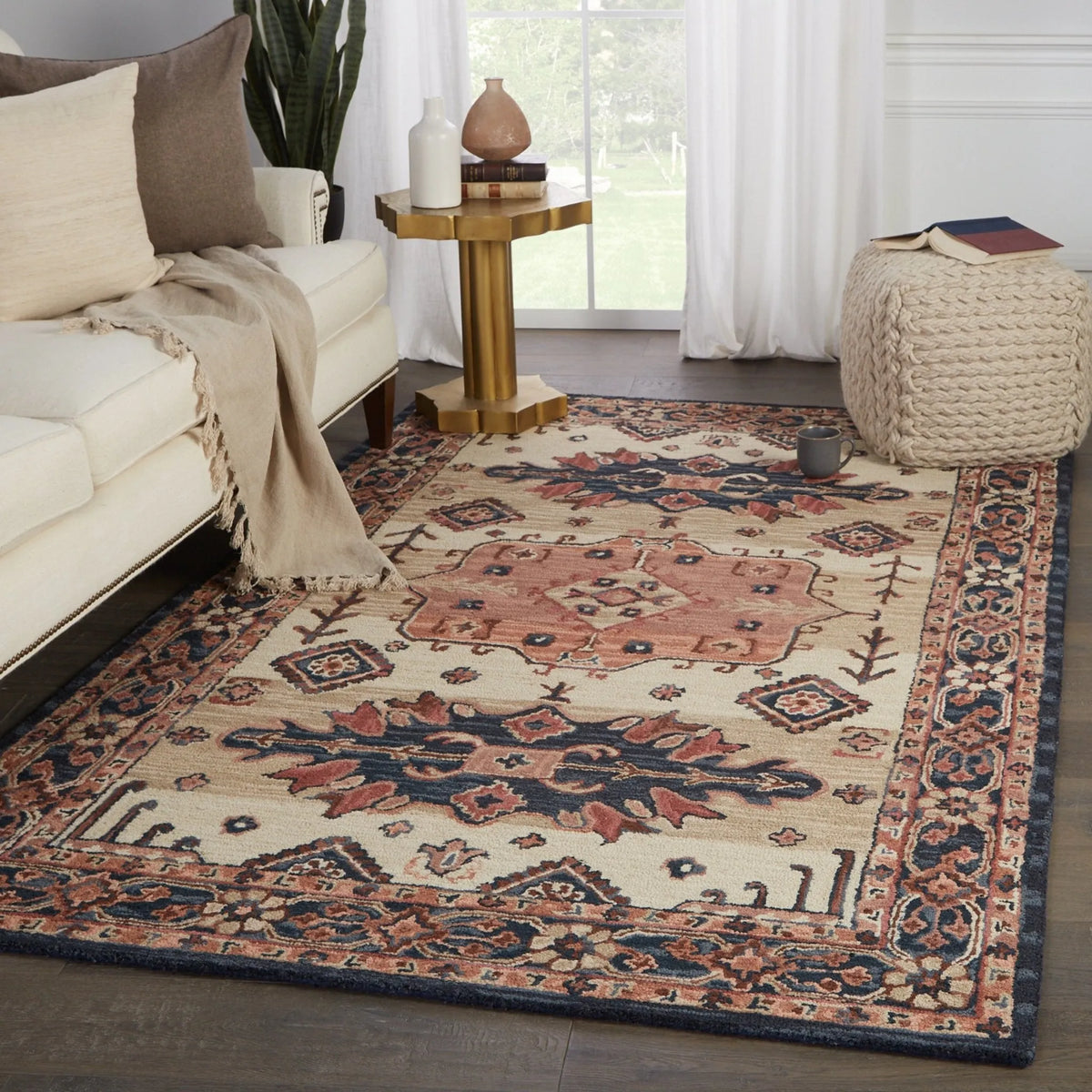 Cardamom Com09 Idina Pink/Dark Blue Rug - Rug & Home