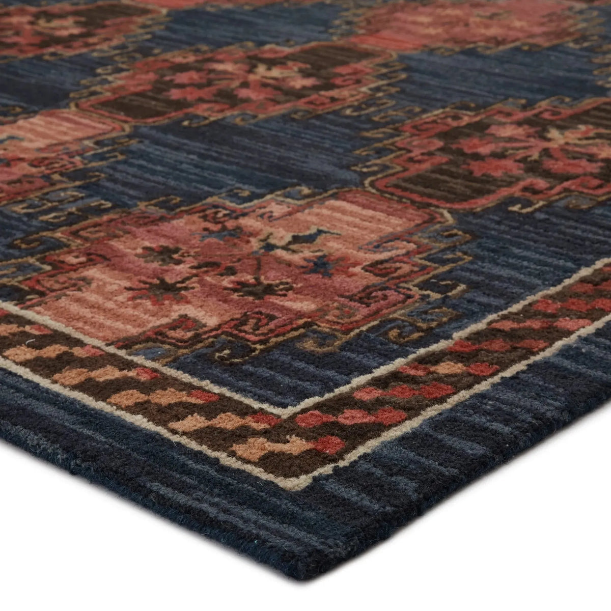 Cardamom Com11 Kyoto Dark Blue/Pink Rug