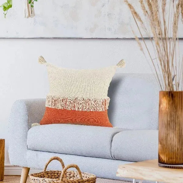 Carnival Lr07664 Pumpkin Orange/Off-White Pillow