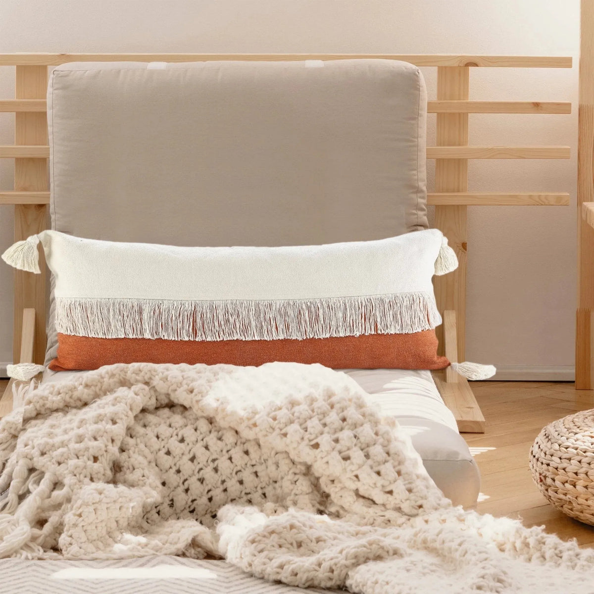 Carnival Lr07664 Pumpkin Orange/Off-White Pillow