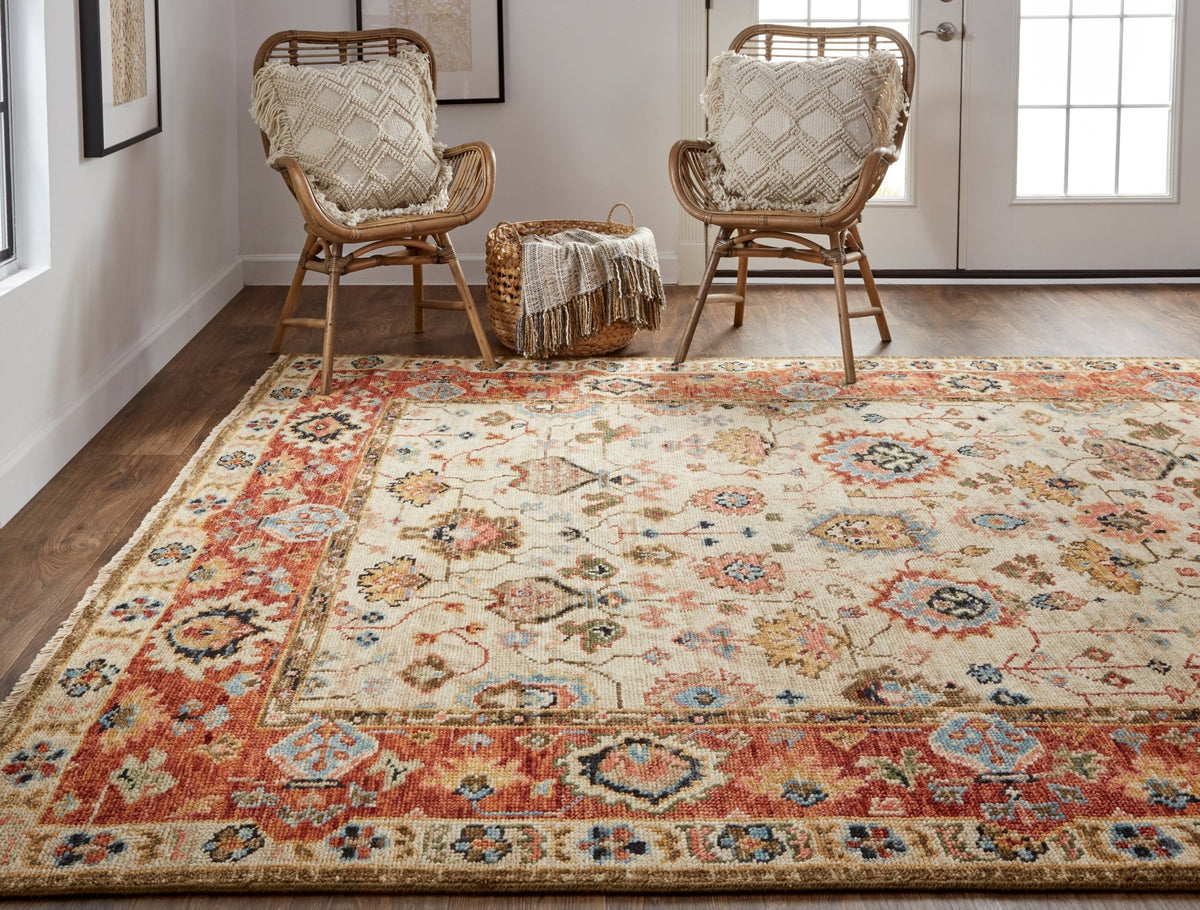 Carrington 9826805F Ivory/Red Rug - Rug & Home