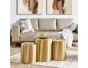 Cartier Accent Tables Set of 3 Gold - Rug & Home