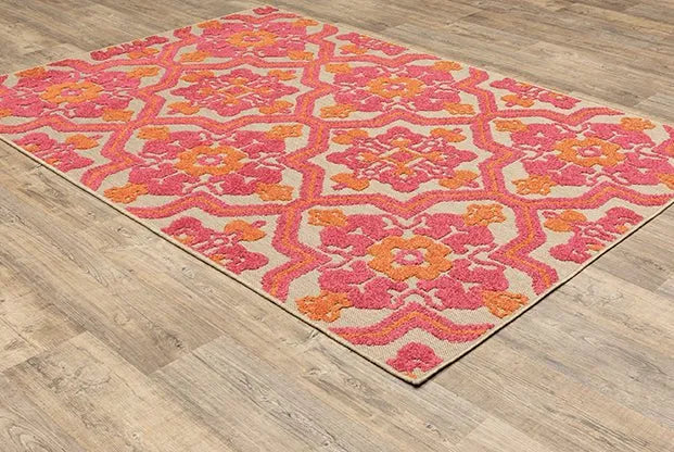 Cayman 2541V Sand/ Pink Rug - Rug & Home