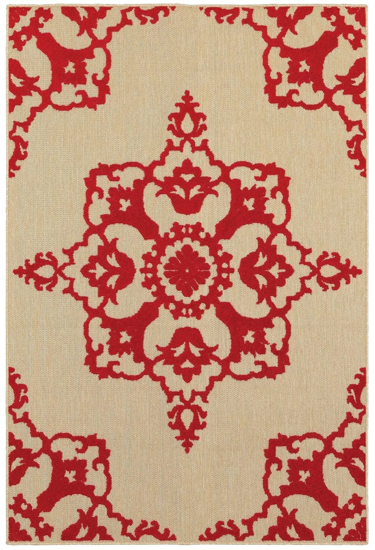 Cayman 97r Sand/ Red Rug - Rug & Home