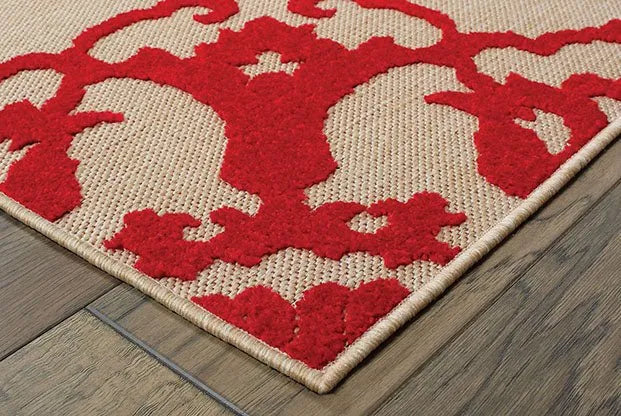 Cayman 97R Sand/ Red Rug - Rug & Home