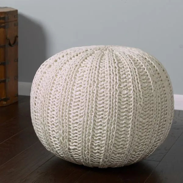 Celtic 08124BON Bone Pouf - Rug & Home