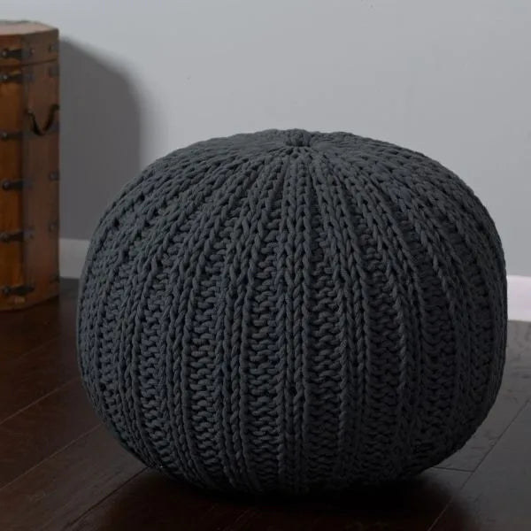 Celtic 08124CHA Charcoal Pouf - Rug & Home