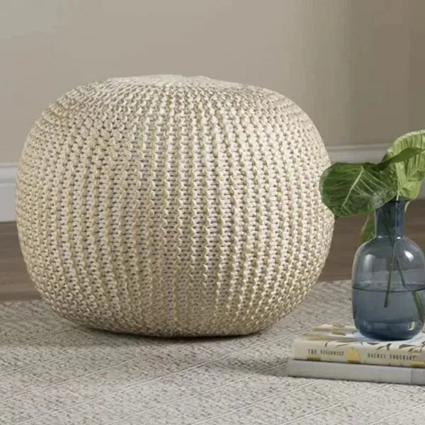 Celtic 08125BNG Bone/Gold Pouf
