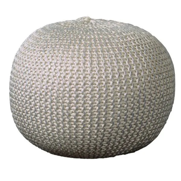 Celtic 08125BNS Bone/Silver Pouf - Rug & Home