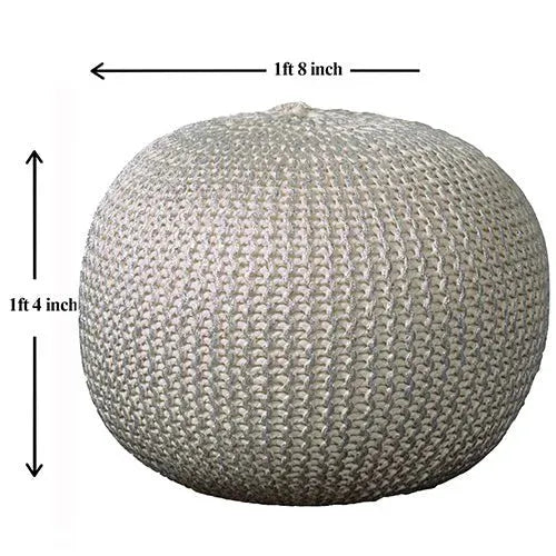 Celtic 08125BNS Bone/Silver Pouf