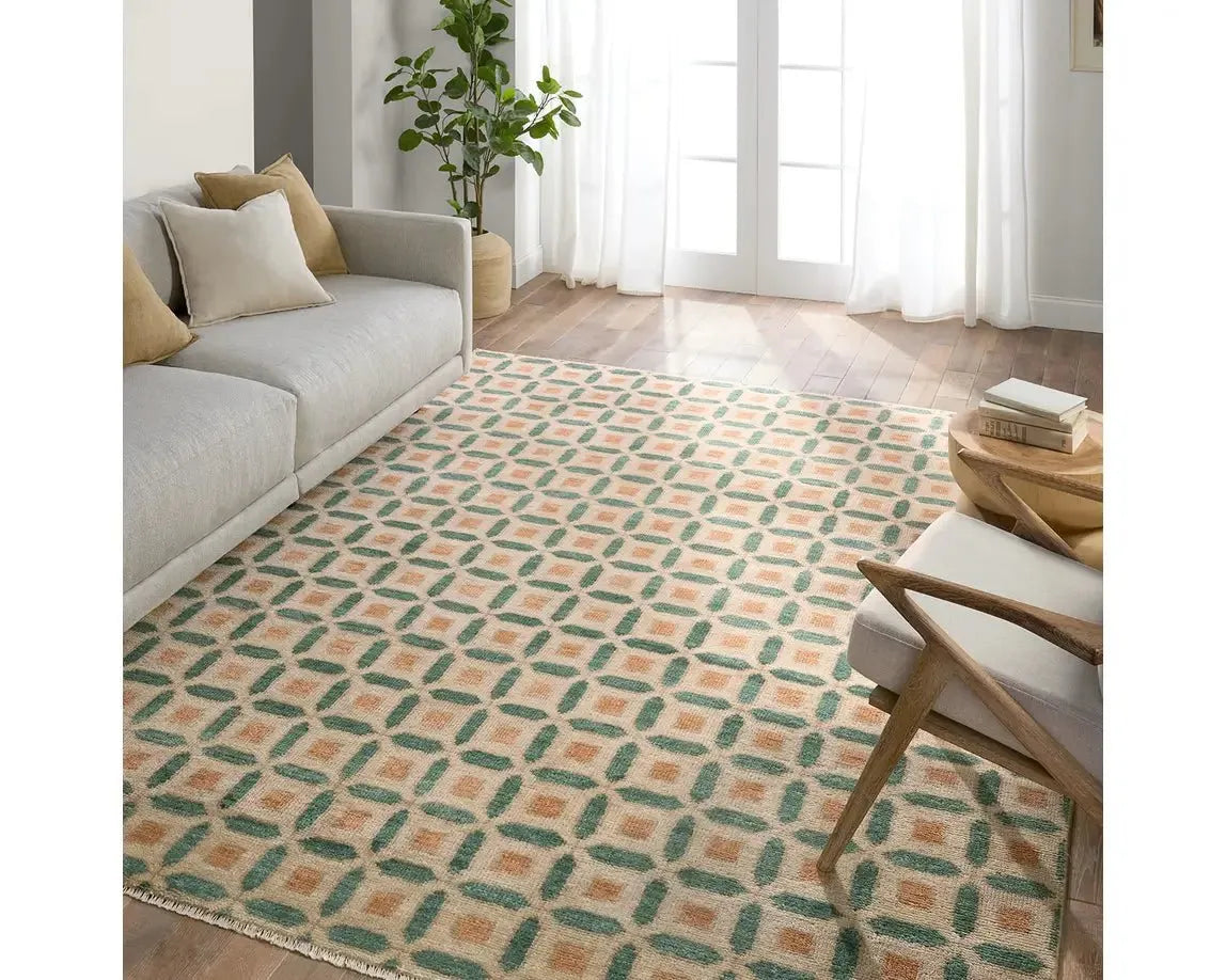 Cera CRA02 Sand/Green Rug - Rug & Home