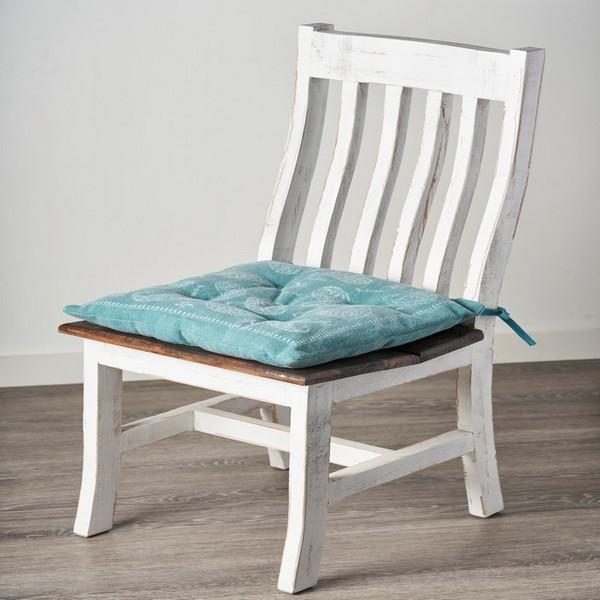 Chair Cushion Lr05243 Teal/Ivory Pillow - Rug & Home