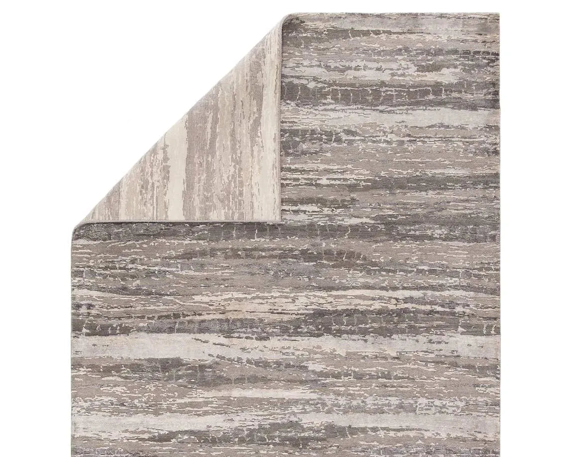 Chaos Theory By Kavi CKV28 Bandi String/Charcoal Gray Rug