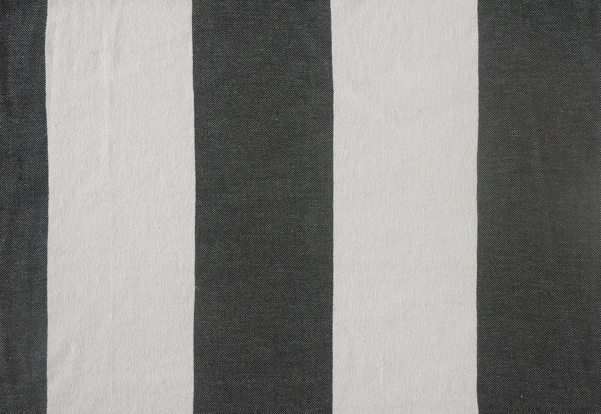 Charcoal and Ivory Bold Stripe Tasseled LR80179 Throw Blanket