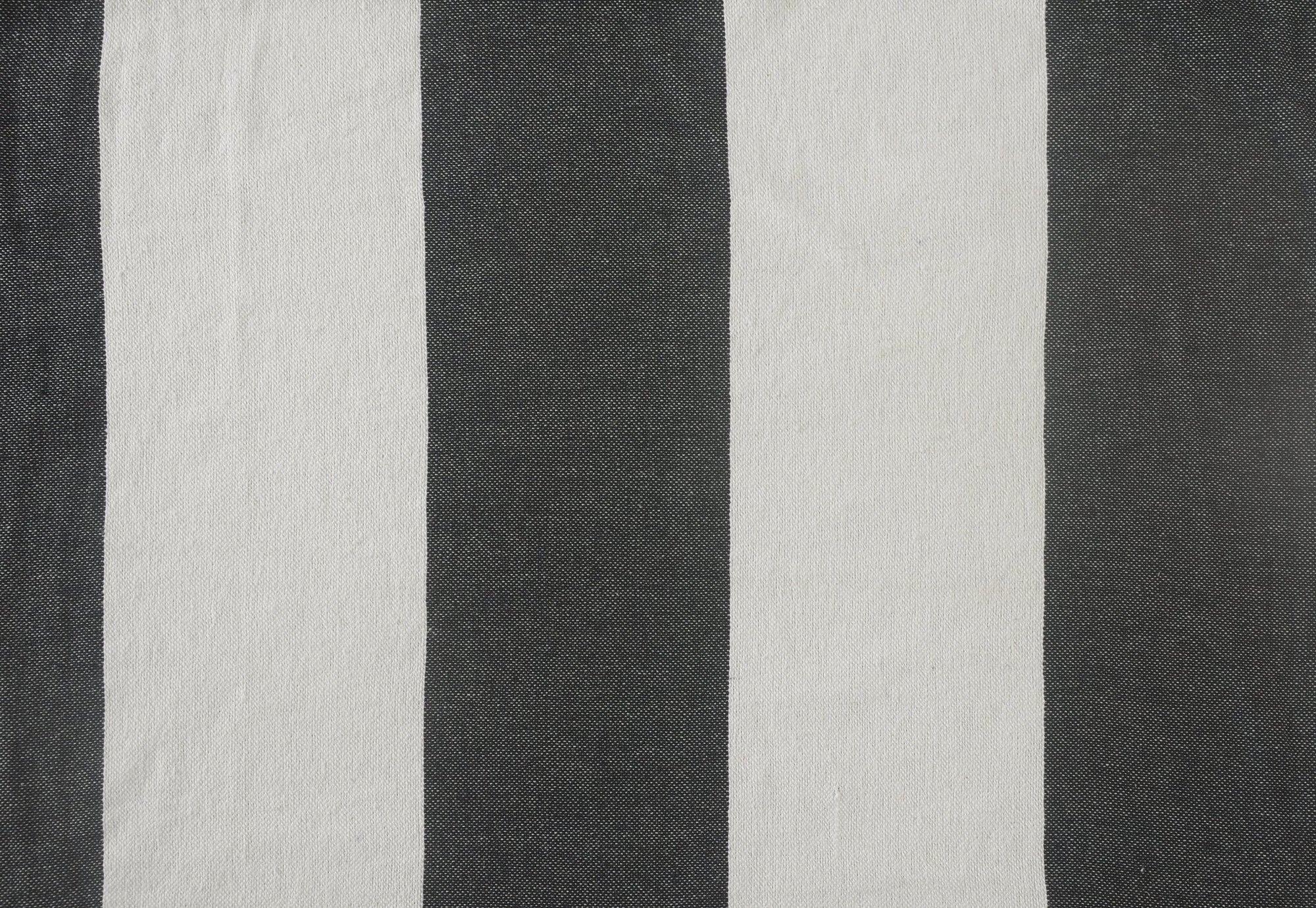 Charcoal and Ivory Bold Stripe Tasseled LR80179 Throw Blanket - Rug & Home