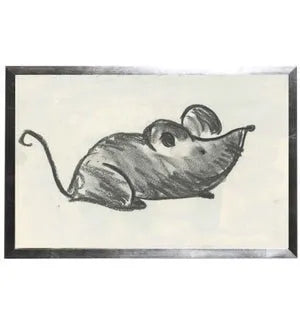 Charcoal Mouse Framed Art - Rug & Home