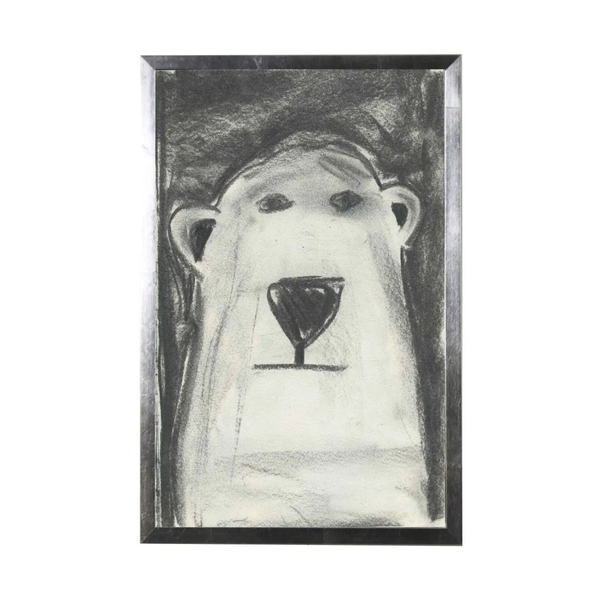 Charcoal Polar Bear Framed Art - Rug & Home