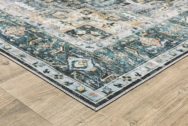 Charleston CHA01 Blue/Ivory Rug - Rug & Home