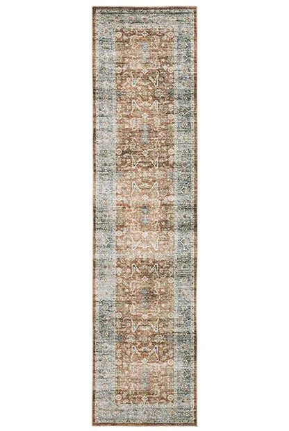 Charleston CHA04 Rust/Blue Rug - Rug & Home