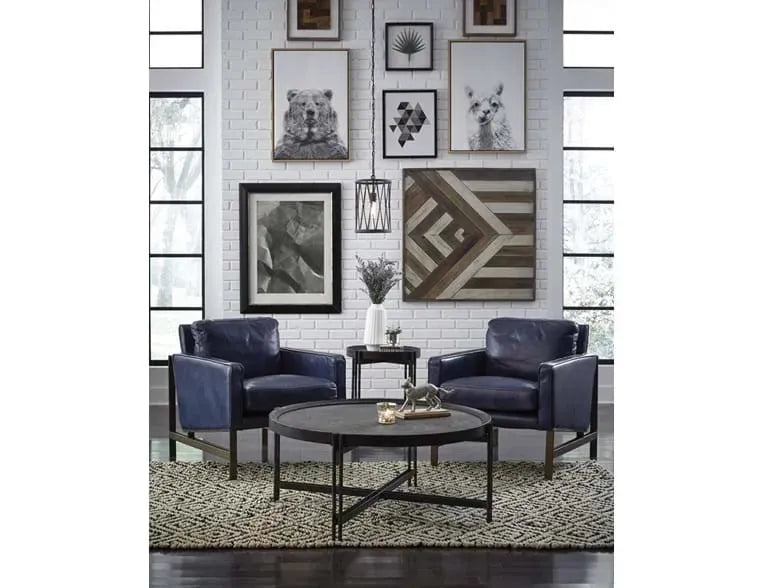 Chazzie Club Chair Blue/Brown