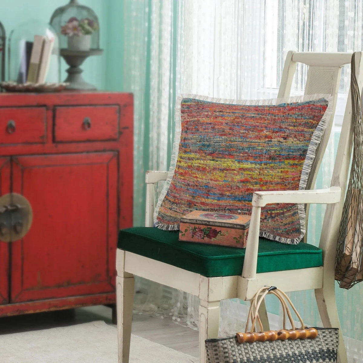 Chindi Lr07581 Multi/White Pillow