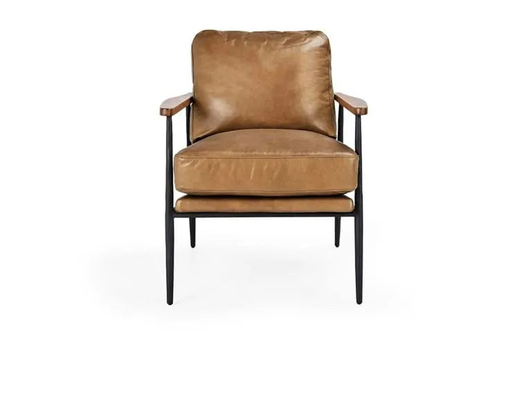 Christopher Club Chair Tan/Black/Antique Brown