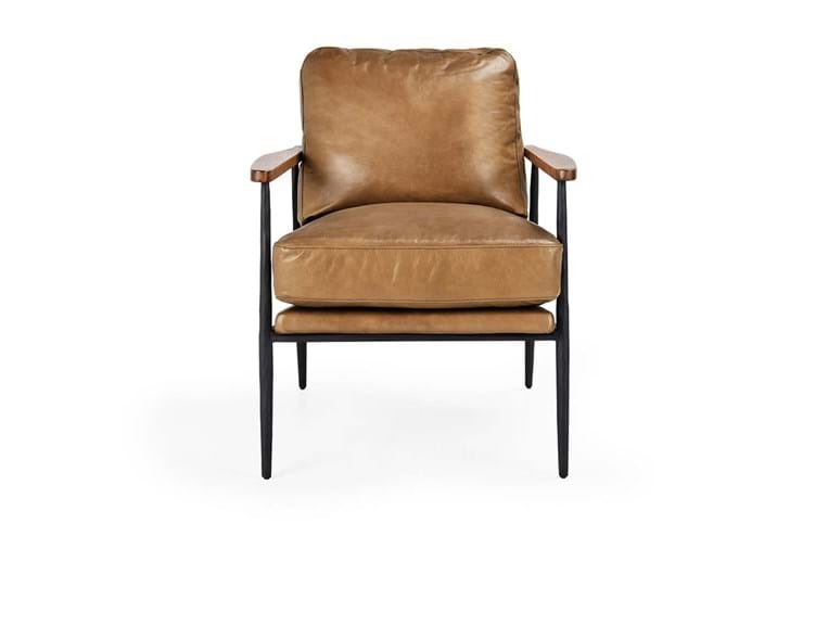 Christopher Club Chair Tan/Black/Antique Brown - Rug & Home