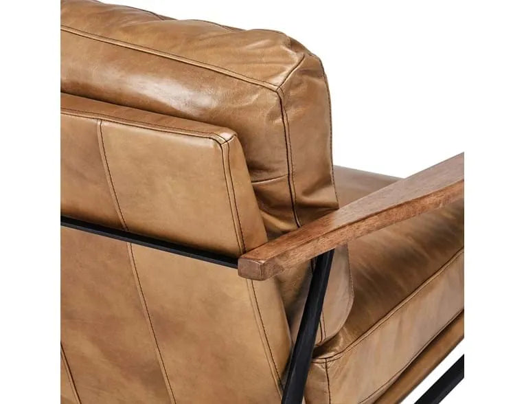 Christopher Club Chair Tan/Black/Antique Brown