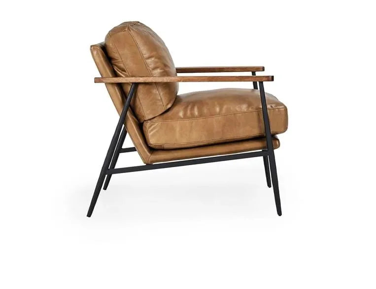 Christopher Club Chair Tan/Black/Antique Brown