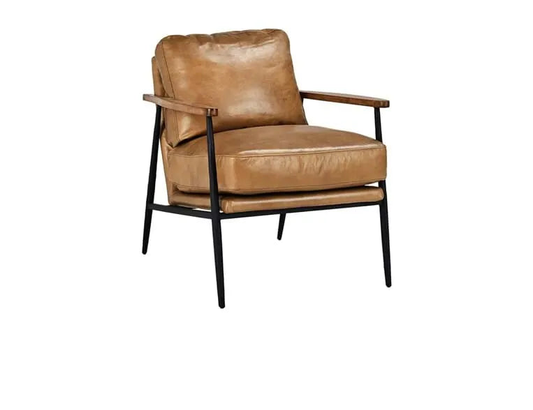 Christopher Club Chair Tan/Black/Antique Brown