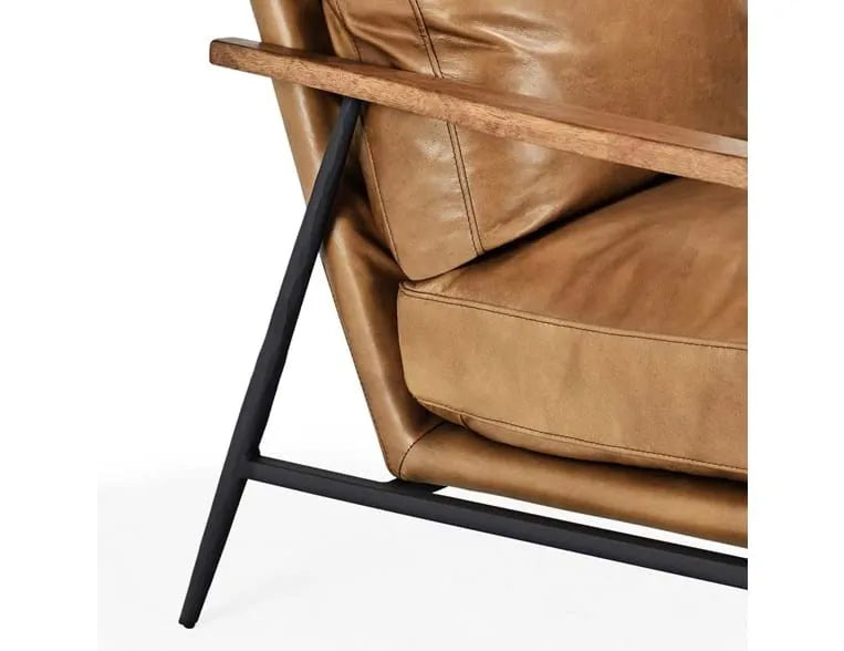 Christopher Club Chair Tan/Black/Antique Brown