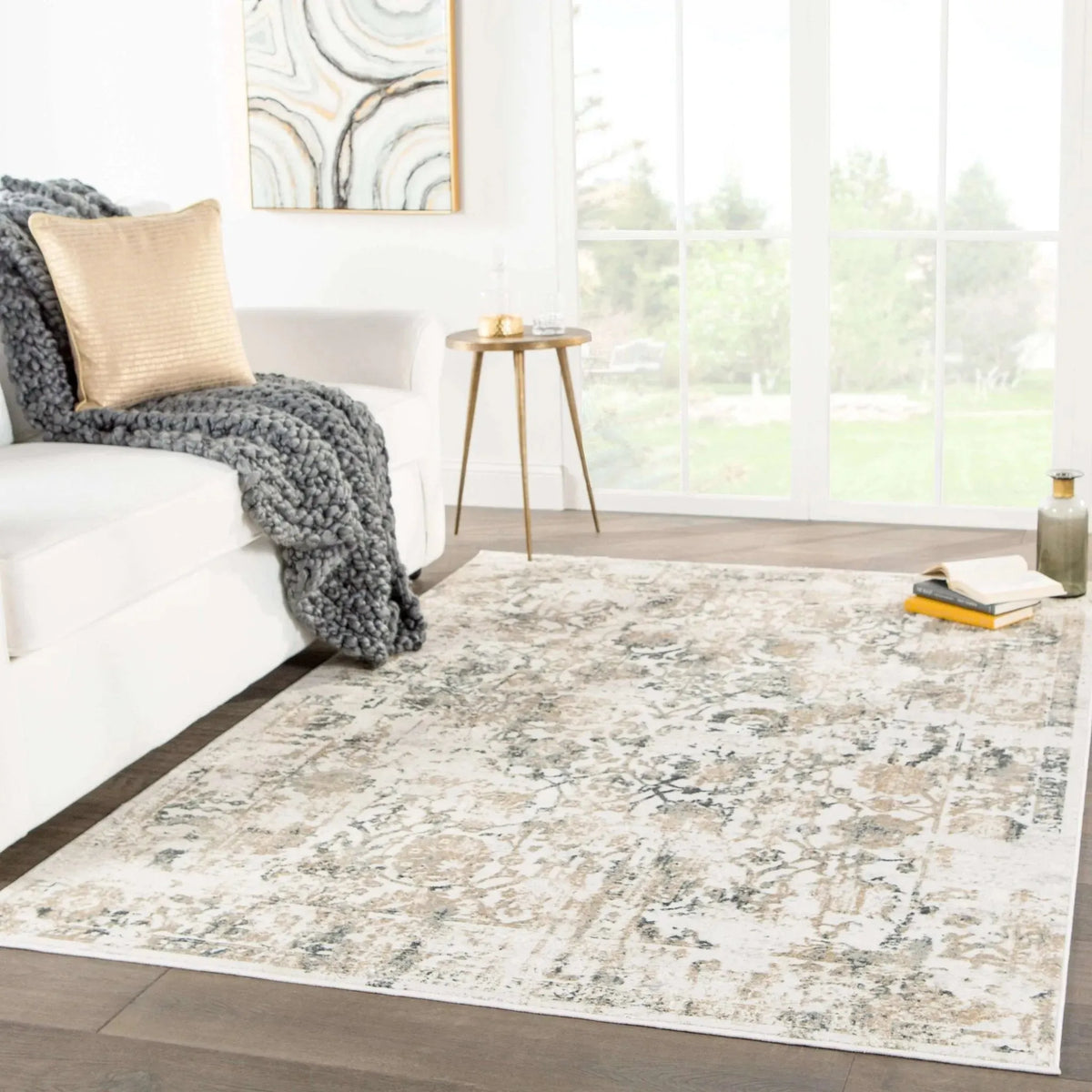 Cirque CIQ16 Clara White Sand/Castlerock Rug