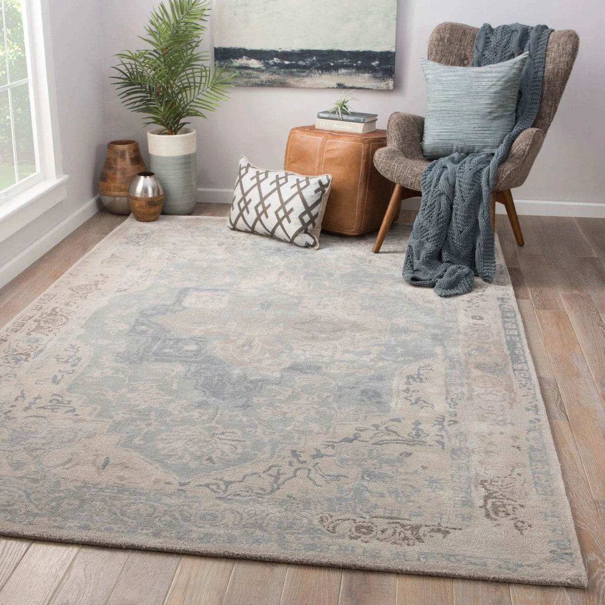 Citrine CIT04 Bronde Gray / Light Blue Rug