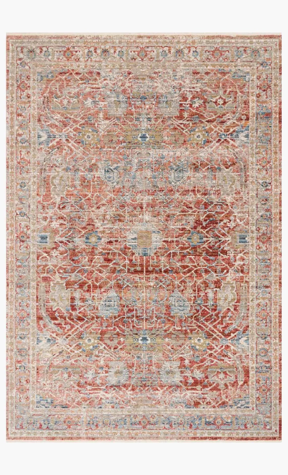 Claire CLE-01 Red/Ivory Rug - Rug & Home