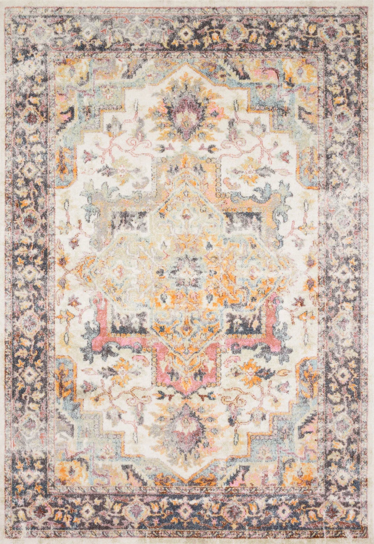 Clara CLA-01 Ivory/Charcoal Rug - Rug & Home