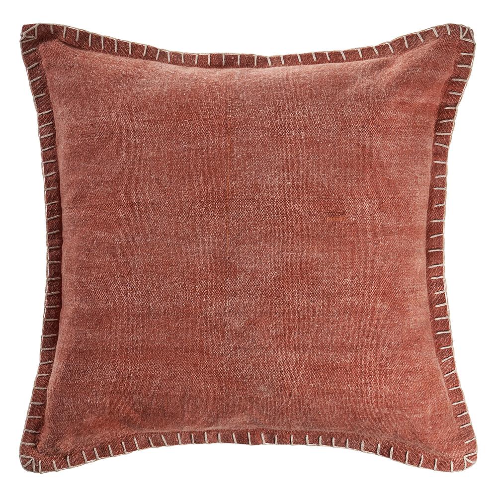 Clay with Embroidered Edges LR04704 Throw Pillow - Rug & Home