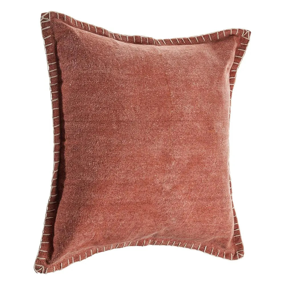 Clay with Embroidered Edges LR04704 Throw Pillow - Rug & Home