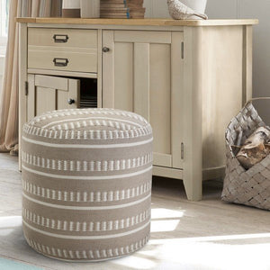 Clementine 34011GRY Grey Pouf - Rug & Home