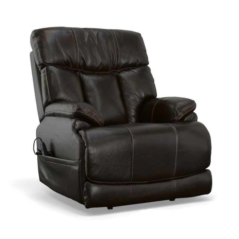 Clive Leather Power Recliner with Power Headrest - Rug & Home