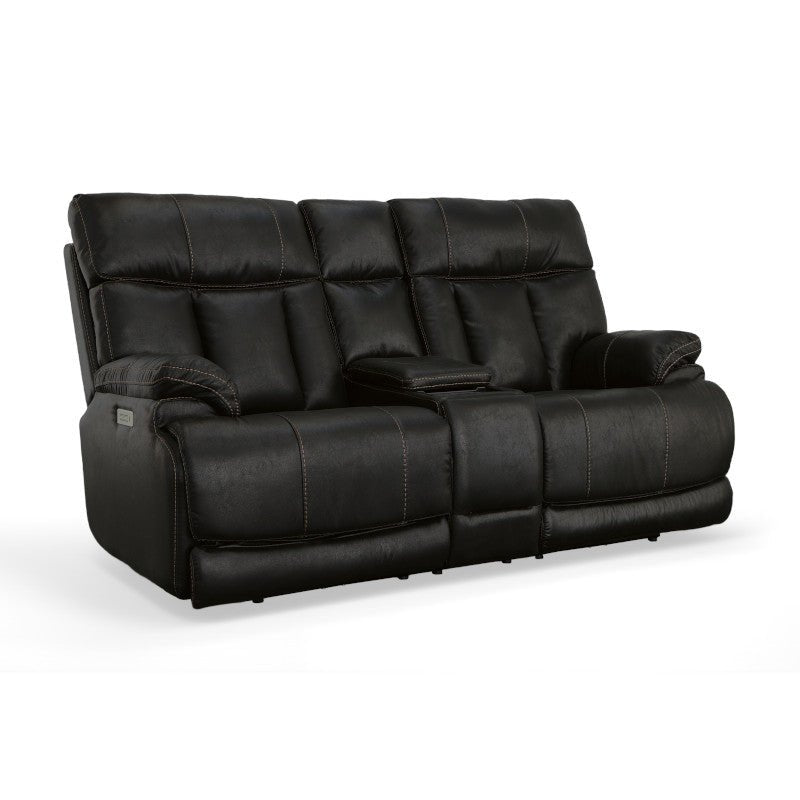 Clive Power Reclining Loveseat with Console and Power Headrests and Lumbar - Rug & Home