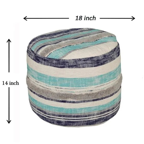 Coastal Stripe LR99719 Pouf - Rug & Home