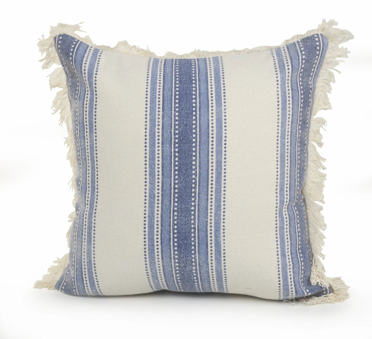 Coastal Striped Blue and Cream LR07479 Throw Pillow - Rug & Home