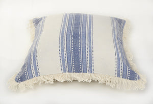 Coastal Striped Blue and Cream LR07479 Throw Pillow - Rug & Home