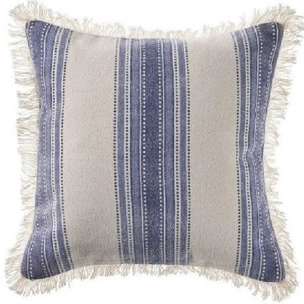 Coastal Striped Blue and Cream LR07479 Throw Pillow - Rug & Home