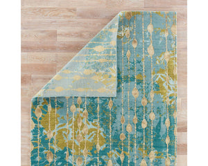Connextion By Jenny Jones-Global CG08 Ruby Room Canal Blue/Dark Citron Rug - Rug & Home
