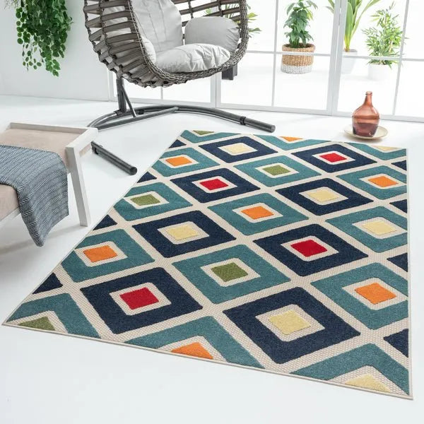 Copa Cabana 81816TML Teal/Multi Rug - Rug & Home