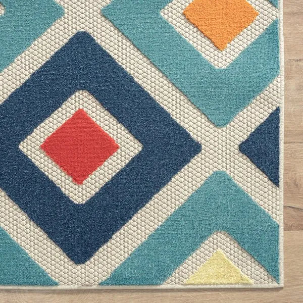 Copa Cabana 81816TML Teal/Multi Rug - Rug & Home